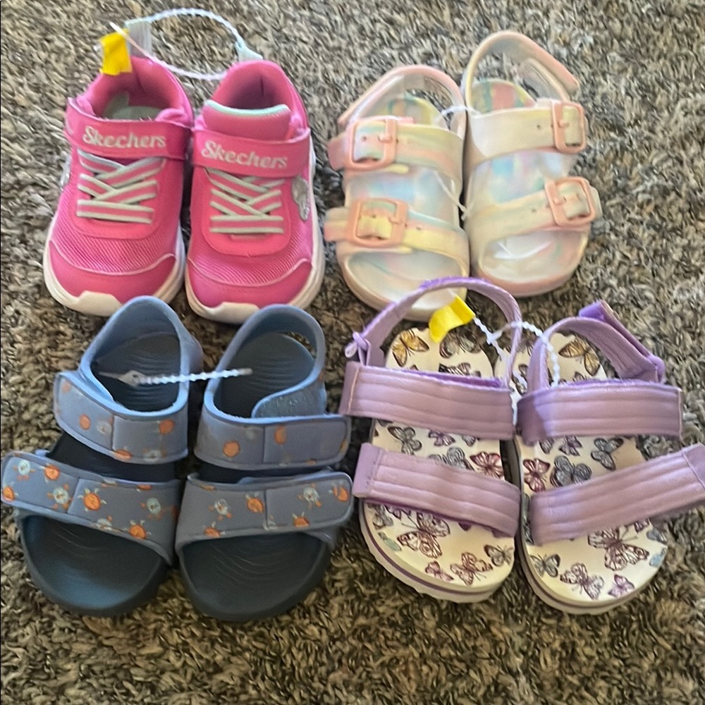 Size 6 (four pairs) toddler shoes